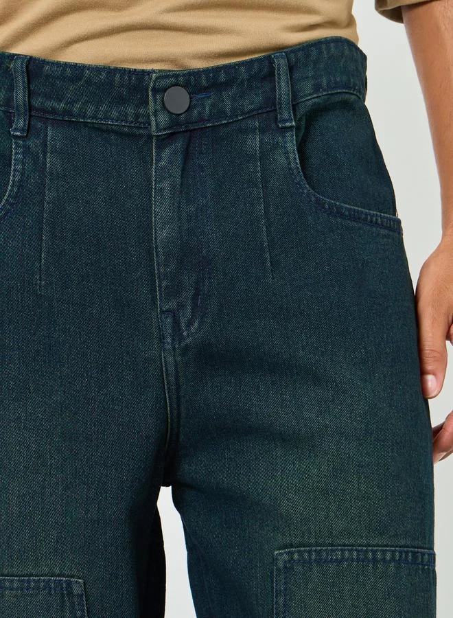 Styli Men Tinted Wash Oversized Jeans